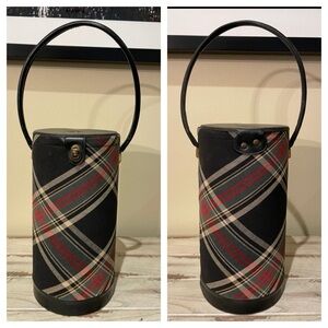 Vintage 1960s Yarn Knitting Caddy Cylindrical Box Bag Canister